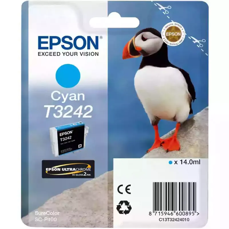 Original Epson T3242 Cyan Ink Cartridge