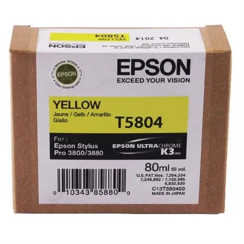 Original Epson T5804 Yellow Ink Cartridge