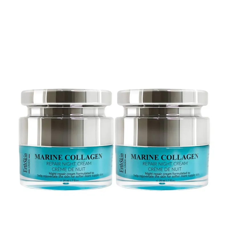 Erth Skin London Marine Collagen Anti-Aging Night Duo 50ml in White White