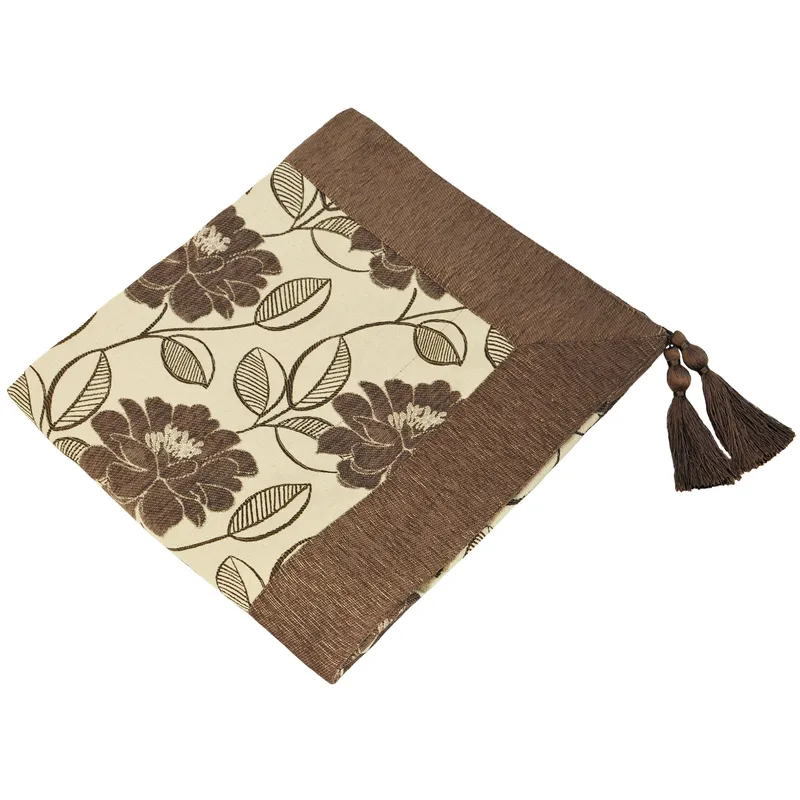 Essentials Mayflower Floral Jacquard Throw in Brown Brown