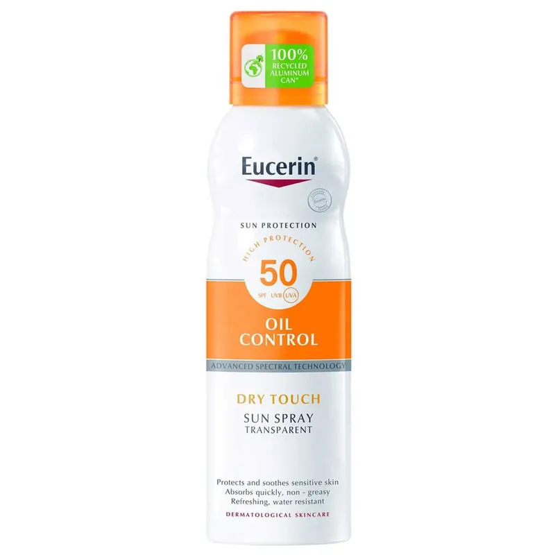 Eucerin Unisex Sensitive Protect Sun Spray Transparent SPF50 200ml in Clear Clear One Size female