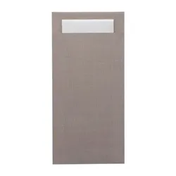 Europochette Extra Greige Cutlery Pouch with White Airlaid Napkin