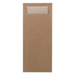 Europochette Kraft Brown Cutlery Pouch with Kraft 2-ply Napkin (500)