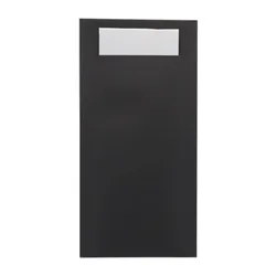 Europochette Royal Black Cutlery Pouch w/ White Soft 2-ply (250)