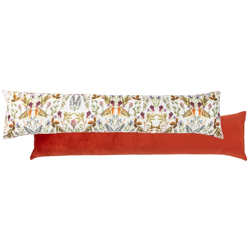 Evans Lichfield Mirrored Robin Watercolour Printed Velvet Draught Excluder - Multicolour - One Size