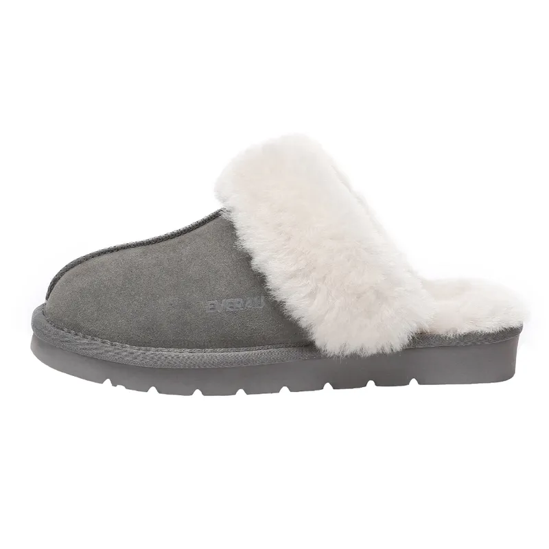Ever Au Womens Women Raven Slippers - Grey Suede - Size Eu 39