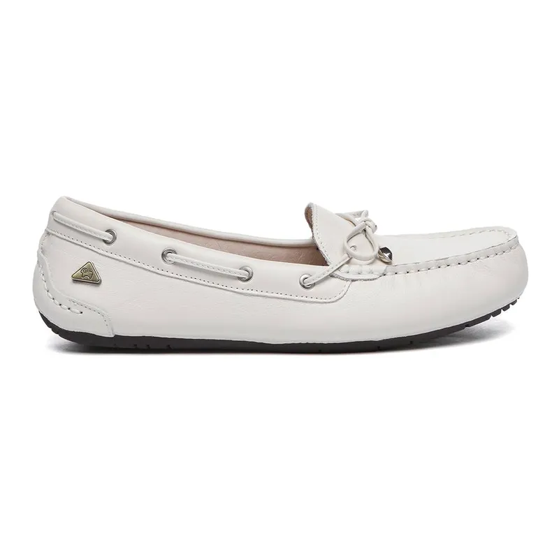EverAu Australia Women's Grebes Leather Loafer in White Size: 3 - White