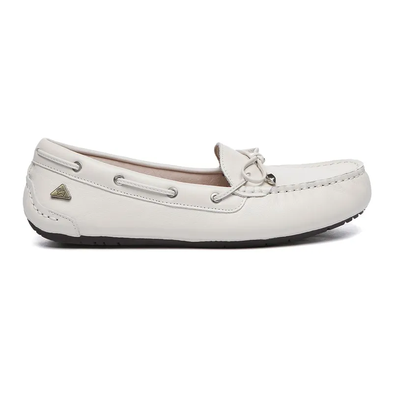 EverAu Australia Women's Grebes Leather Loafer in White Size: 5 - White
