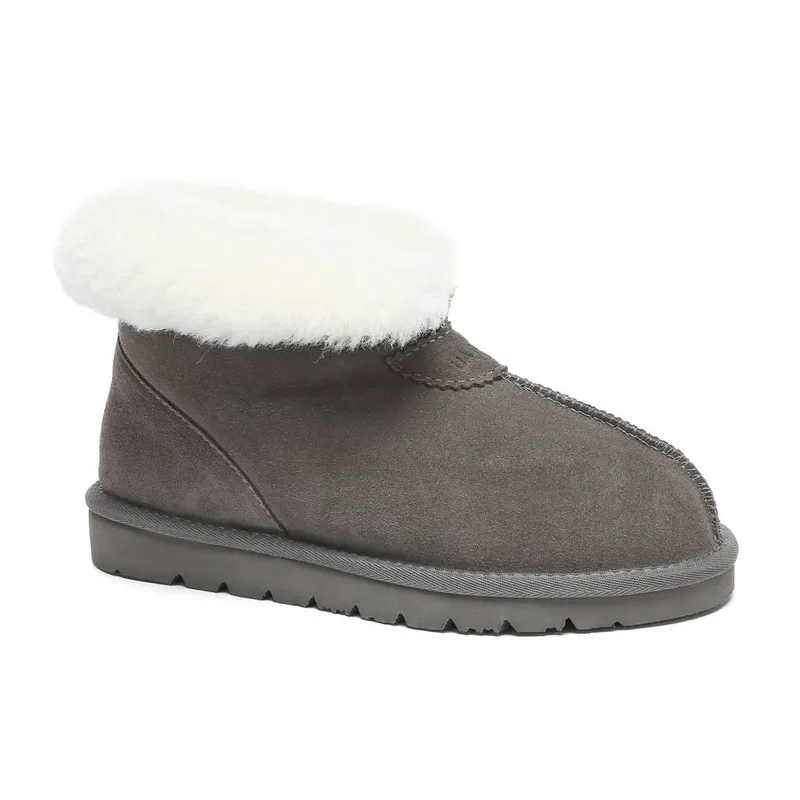 EverAu Australia Women's Owl Ankle Slippers in Grey Size: 5 Grey