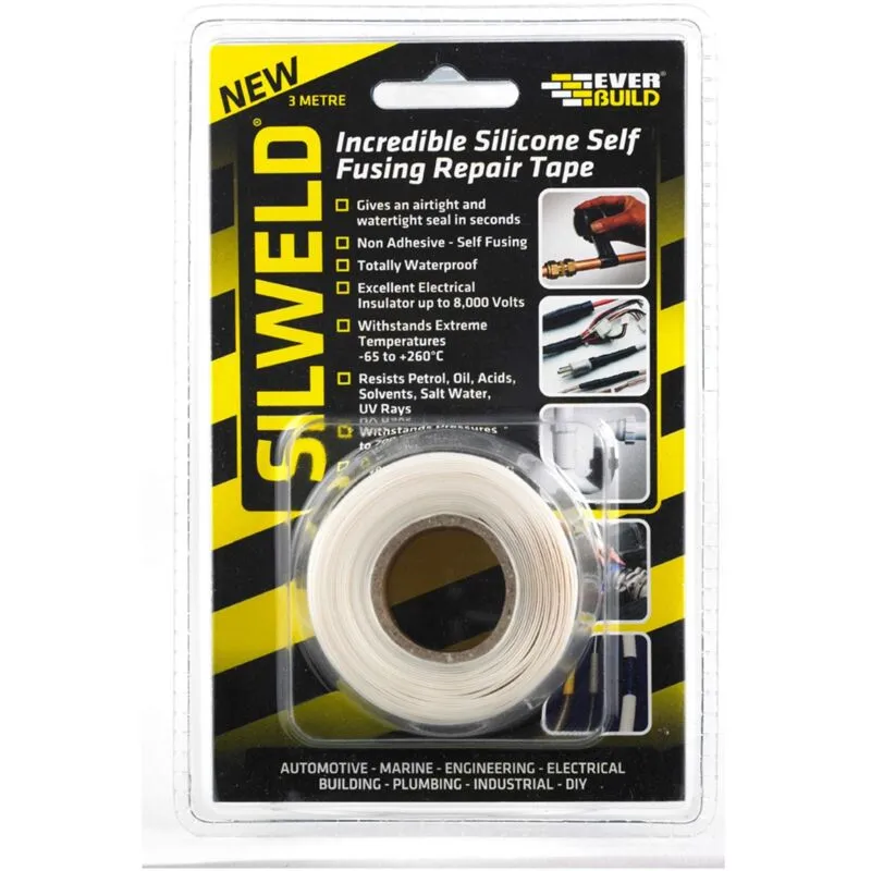 Everbuild 2SILWELDBK Silweld Tape Black 3m