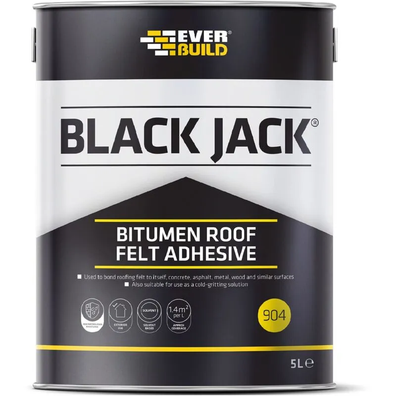 Everbuild Black Jack 904 Bitumen Roofing Felt Adhesive 5l