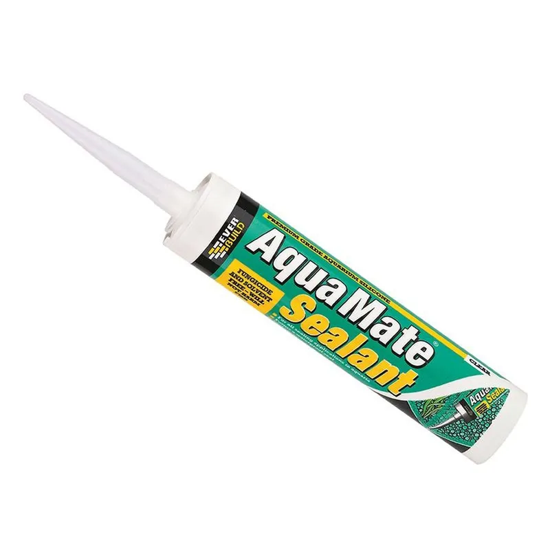 Everbuild Aqua Mate Silicone Transparent 295Ml in White White