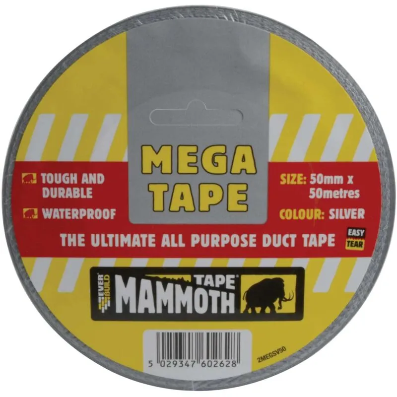 Everbuild Sika Mega All Purpose Tape 50mm Silver Duct Tape