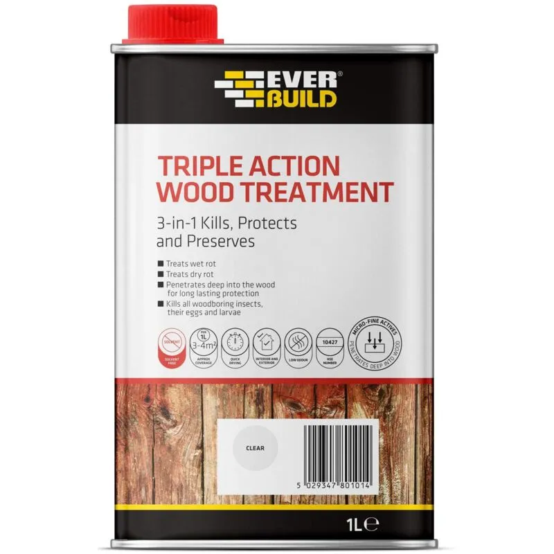 Everbuild LJUN01 Triple Action Wood Treatment 1 Litre