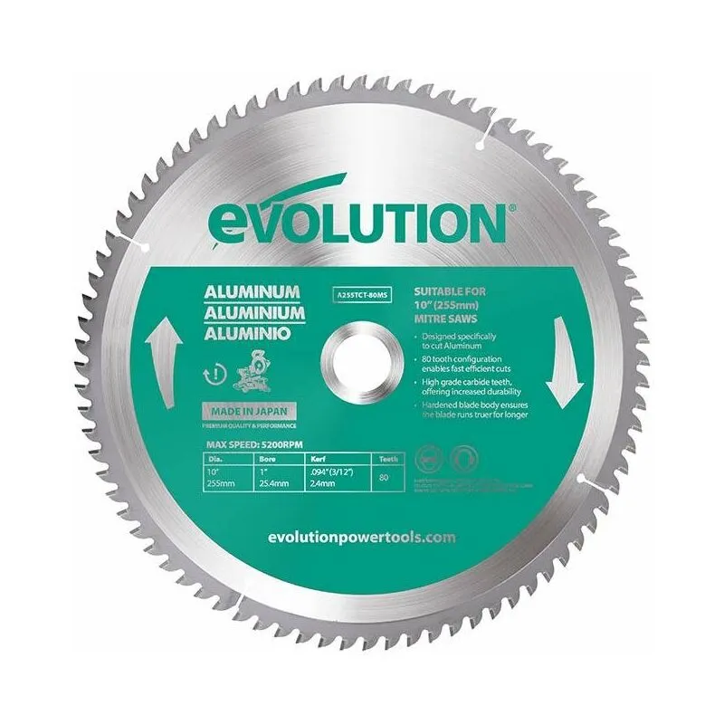 Evolution A255TCT-80MS 255mm Aluminium Blade