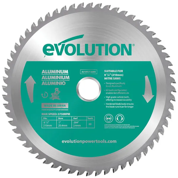 Evolution Power Tools Evolution EVOBLADE230AL Aluminium Cutting Mitre Saw Blade 230 x 25...