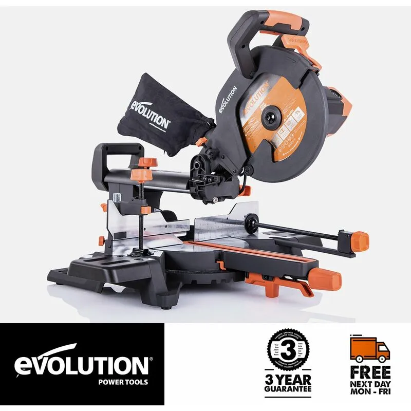 Evolution R255SMS+ 255mm Sliding Compound Mitre Saw (230V)