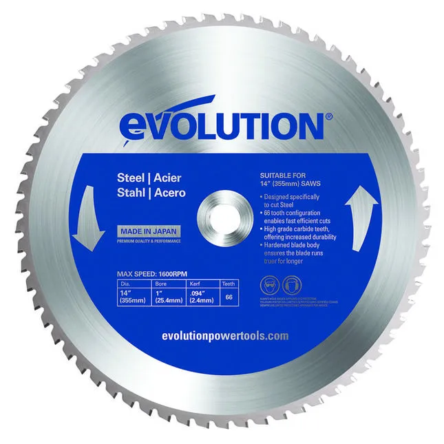 Evolution Mild Steel Cutting Saw Blade 355mm 66T 25.4mm