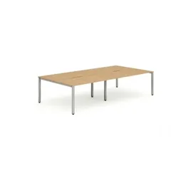 Evolve B2B Silver Frame Bench Desk 1200 Beech (4 Pod) - BE258