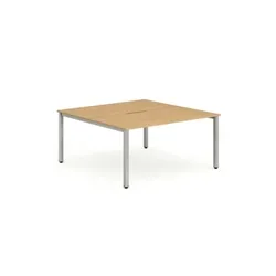 Evolve B2B Silver Frame Bench Desk 1400 Beech (2 Pod) - BE173