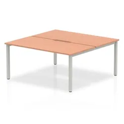 Evolve B2B Silver Frame Bench Desk 1600 Beech (2 Pod) - BE168