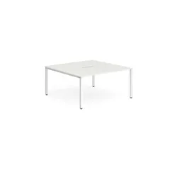 Evolve B2B White Frame Bench Desk 1200 White (2 Pod) - BE156