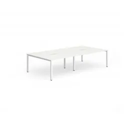Evolve B2B White Frame Bench Desk 1400 White (4 Pod) - BE231
