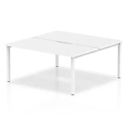 Evolve B2B White Frame Bench Desk 1600 White (2 Pod) - BE146