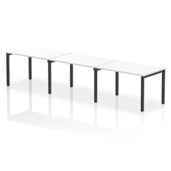 Evolve Plus 1200mm Single Row 3 Person Bench Desk White/Black
