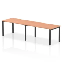 Evolve Plus 1400mm Single Row 2 Person Bench Desk Beech/Black