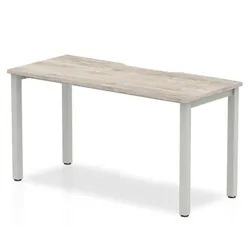 Evolve Plus 1400mm Single Starter Desk Grey Oak Top Silver Frame
