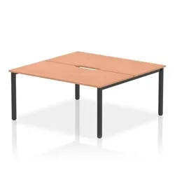 Evolve Plus 1600mm B2B 2 Person Bench Desk Beech Top Black Frame