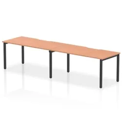 Evolve Plus 1600mm Single Row 2 Person Bench Desk Beech/Black
