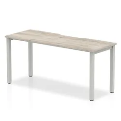 Evolve Plus 1600mm Single Starter Desk Grey Oak Top Silver Frame