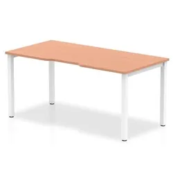 Evolve Single White Frame Bench Desk 1600 Beech - BE108