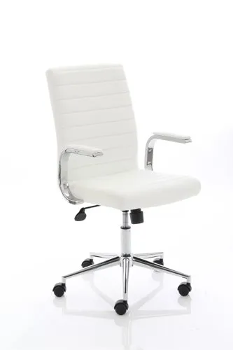 Ezra Executive White and Cream Leather Chair - EX000189