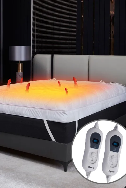 Ezysleep 4 Inch Extra Thick Heated Mattress Topper in White Size: Single - White