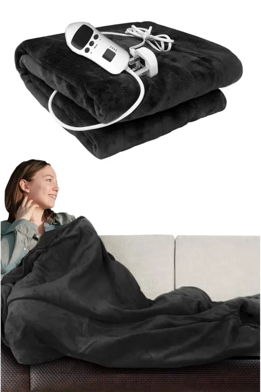 Groundlevel - Fleece Electric Blanket Throw - Silver