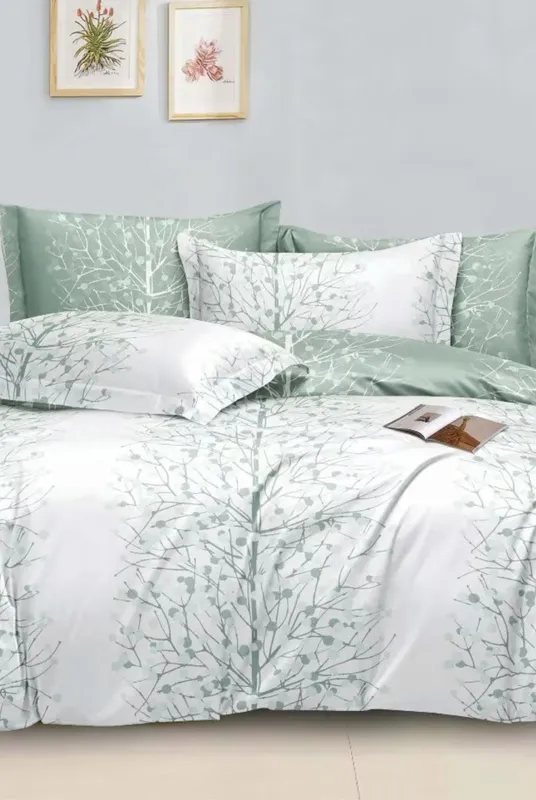 Ezysleep Green Nature Printed Duvet Set Size: Double - Green