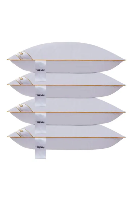 Ezysleep Unisex Luxury Goose Feather & Down Pillow - Set of 4 in White White One Size female