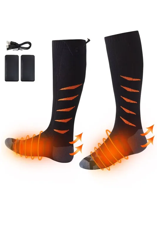 Ezysleep Rechargeable Heated Socks in Black Black One Size