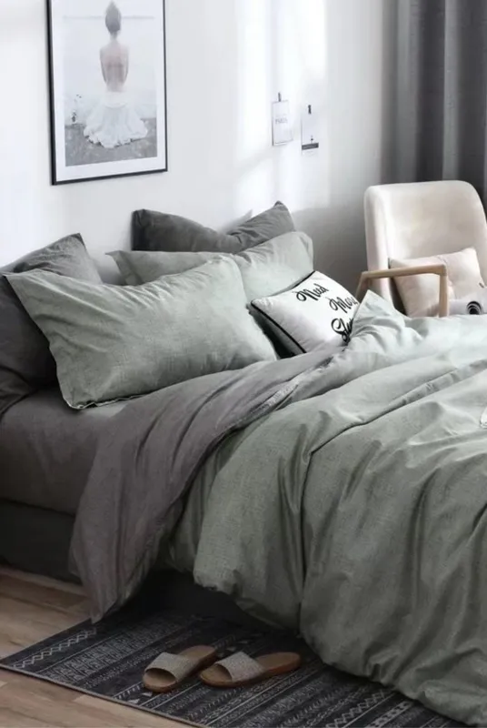 Ezysleep Reversible Grey Printed Duvet Set Size: Single Grey Single
