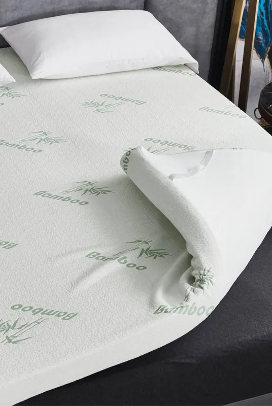 Ezysleep Super Soft Bamboo Bounce Back Foam Mattress Topper - 10cm in White Size: Super King White Super King