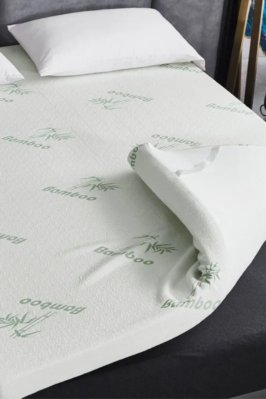 Ezysleep Super Soft Bamboo Memory Foam Mattress Topper 2 Inch in White Size: Super King - White - Size: Super King