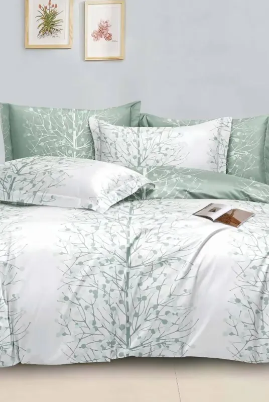 Ezysleep Unisex Green Nature Printed Duvet Set Size: King Green female