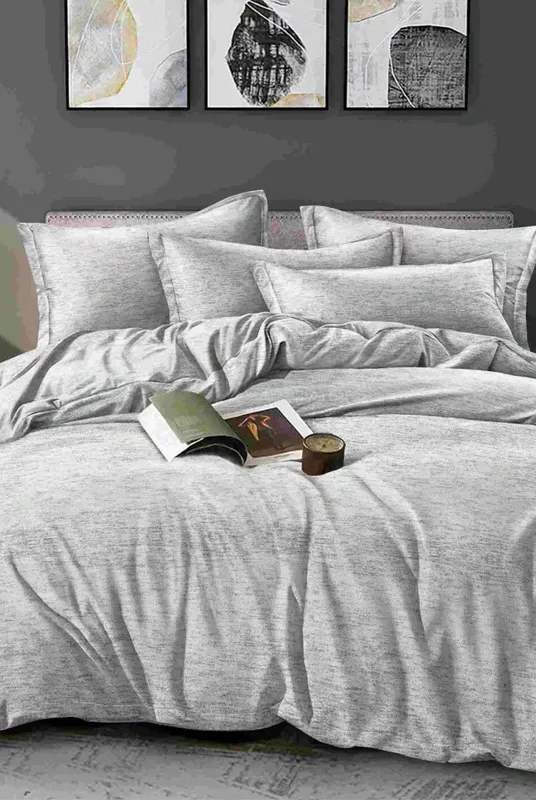 Ezysleep Grey Marl Printed Duvet Set Size: Single Grey Single