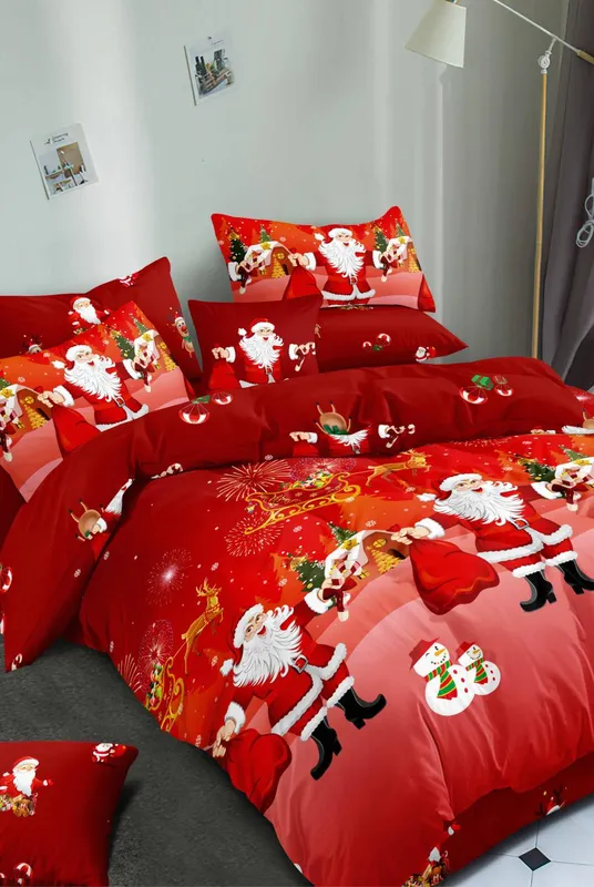 Ezysleep Red Santa Christmas Duvet Set Size: Single - Red
