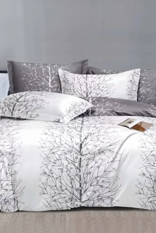 Ezysleep Silver Nature Printed Duvet Set Size: King - Silver
