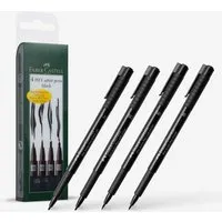 Faber Castell : Pitt : Artists Brush Pen : Set of 4 : Black (B,SB,SC,1.5)