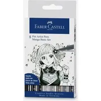 Faber Castell : Pitt Artists Pen Manga Wallet : Set of 8